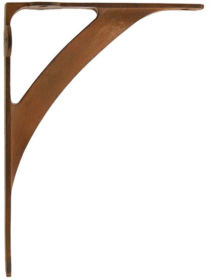 Mission Cast-Iron Shelf Bracket - 10 x 7 3/8-Inch in Rust Patina.